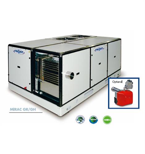Air to air compact unit with gas burner